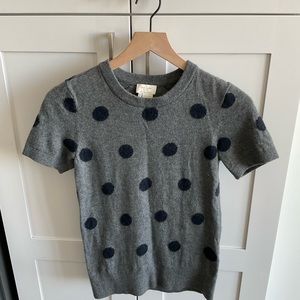 Kate Spade Navy and Gray Polka-Dot short sleeve Sweater
